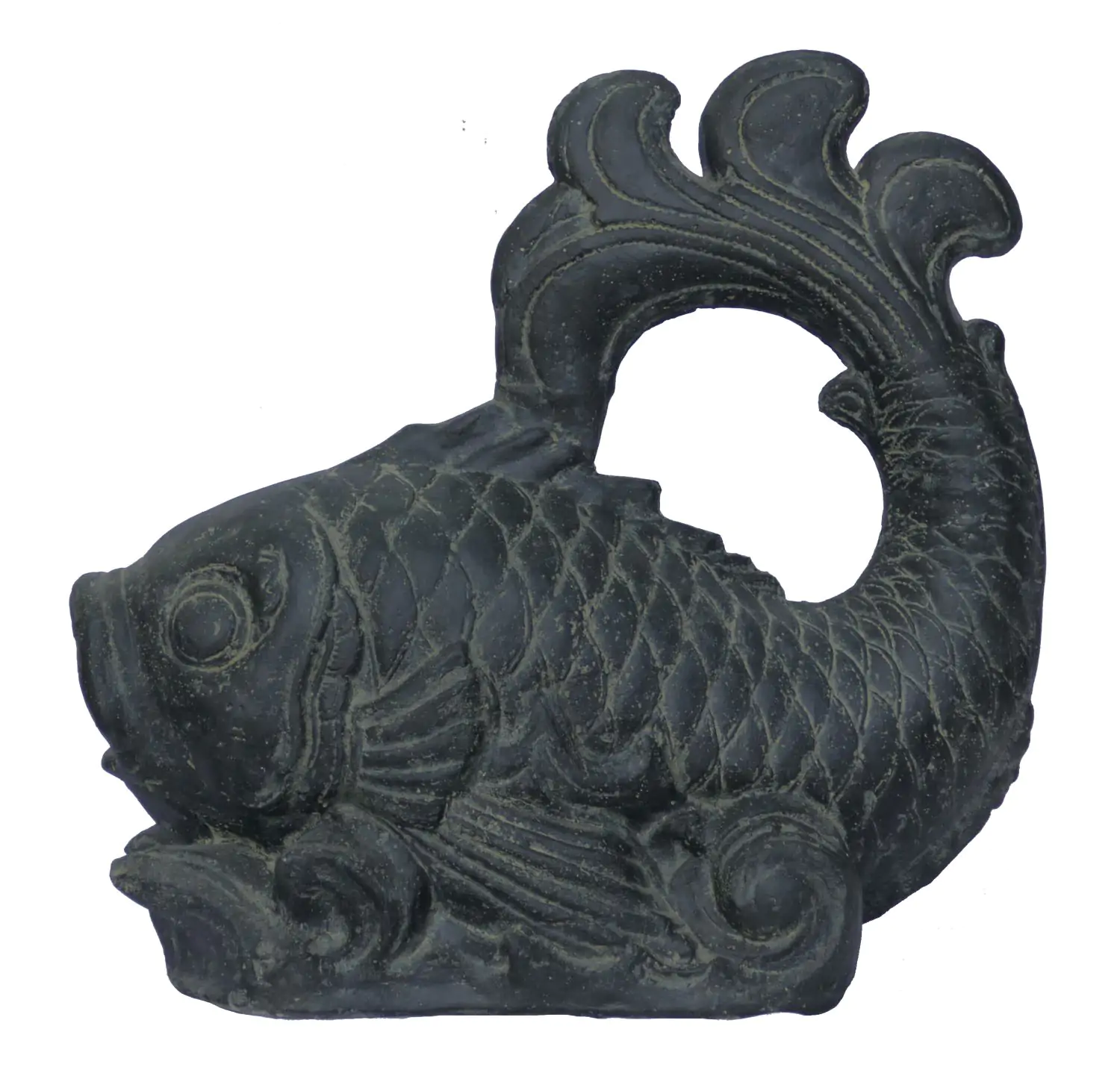  Product image 4 of the product “Balinese fish as watergame, 70cm Length | Cast stone, handcrafted & coloured ”